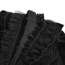 Load image into Gallery viewer, SHT13301 Black Pleated velvet V-neck shirt
