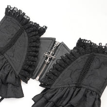 Load image into Gallery viewer, AS20901 black women Gothic rose zipper jacquard corset

