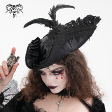 Load image into Gallery viewer, AS201 Black Gothic Women&#39;s Pirate Hat
