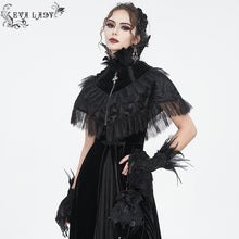 Load image into Gallery viewer, ECA014 Long and short feather flower mesh eyelash lace short shawl
