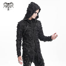 Load image into Gallery viewer, TT283 Punk hooded laminated ripped T-shirt
