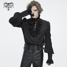 Load image into Gallery viewer, SHT116 High collar jacquard chiffon men shirt
