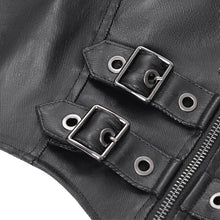 Load image into Gallery viewer, WT094 Punk Stretchy Twill Halter Short Vest
