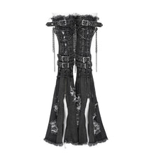 Load image into Gallery viewer, AS313 Distressed long denim leg warmers (punk style)
