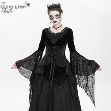Load image into Gallery viewer, ETT043 Fake two-piece long-sleeved Gothic T-shirt with corset
