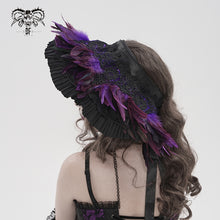 Load image into Gallery viewer, AS262 Purple Feather Lolita Wide-Brimmed Soft-Wire Headband
