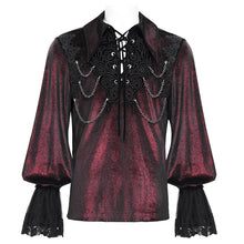 Load image into Gallery viewer, SHT12602 wine glimmer Long-sleeved men velvet shirts
