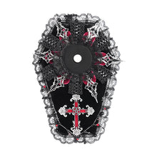 Load image into Gallery viewer, AS230 Coffin-shaped Gothic velvet jewelry clip
