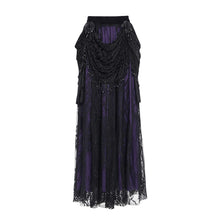 Load image into Gallery viewer, ESKT06702 purple branch mesh gothic skirt
