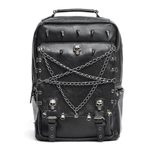Load image into Gallery viewer, AS208 Punk inverted five-pointed star leather backpack
