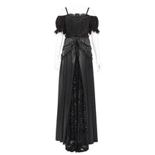 Load image into Gallery viewer, ESKT05701 Black Sequined Lace Mesh Gown Dress
