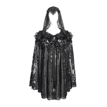 Load image into Gallery viewer, ECA023 Gothic velvet pattern hooded small cape
