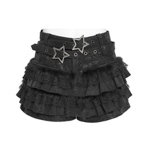 Load image into Gallery viewer, PT294 Punk Snake-Print Faux Leather Micro-Shorts with Flared Hem

