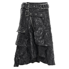 Load image into Gallery viewer, SKT227 Punk Men&#39;s Wrinkled Leather kilt
