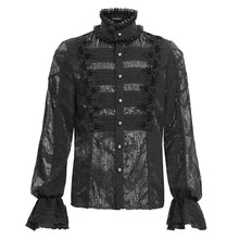 Load image into Gallery viewer, SHT127 Gothic pleated dark pattern balloon sleeve shirts
