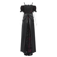 Load image into Gallery viewer, ESKT05702 red Sequined Lace Mesh Gown Dress
