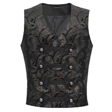 Load image into Gallery viewer, WT09302 men black Gothic embossed waistcoat
