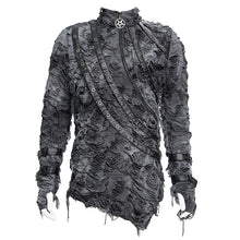 Load image into Gallery viewer, TT281 Punk tie-dye striped stand-up collar long-sleeved T-shirt

