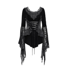 Load image into Gallery viewer, ETT043 Fake two-piece long-sleeved Gothic T-shirt with corset
