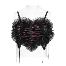 Load image into Gallery viewer, TT30902 Red Gothic-Style Heart-Shaped Strappy Cropped Top
