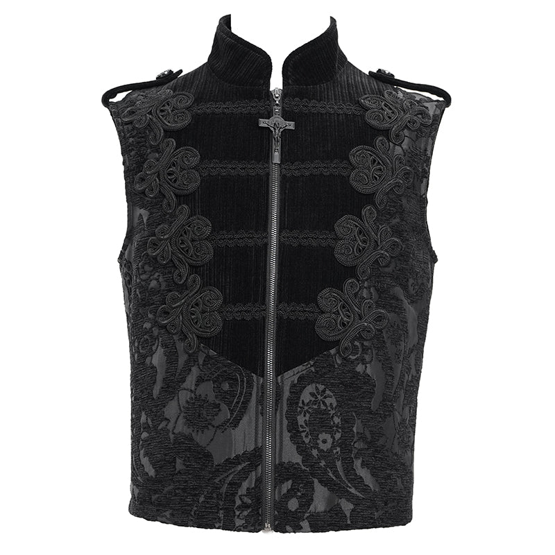 WT090 Chenille cashew jacquard vest