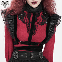 Load image into Gallery viewer, AS159 Shoulder ruffled lace-up maid body harness
