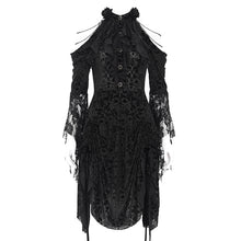 Load image into Gallery viewer, ESKT061 Burnout flocked off-shoulder dress&nbsp;
