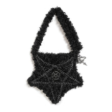 Load image into Gallery viewer, AS316 Inverted Pentagram Studded Curly-Faux-Fur Crossbody Bag
