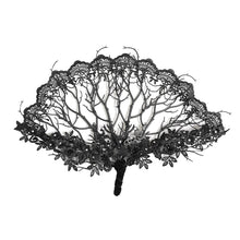 Load image into Gallery viewer, EAS046 Fan with Branch-Patterned Lace Appliqué
