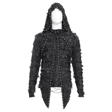 Load image into Gallery viewer, TT283 Punk hooded laminated ripped T-shirt
