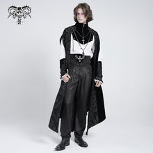 Load image into Gallery viewer, CT120 Chain pendant short front and long back black men long gothic cloak
