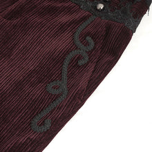 Load image into Gallery viewer, PT22602 Wine Gothic high waist chenille men&#39;s trousers

