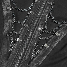 Load image into Gallery viewer, CT267 Thick twill chain-embellished punk long coat
