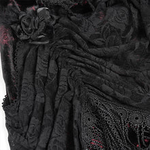 Load image into Gallery viewer, ESKT06502 Wine Gothic velvet dress with fur collar
