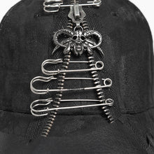 Load image into Gallery viewer, AS264 Punk hand-painted safety pin baseball cap
