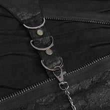 Load image into Gallery viewer, TT249 Tattered Knit Zipper Webbing Men&#39;s T-Shirt
