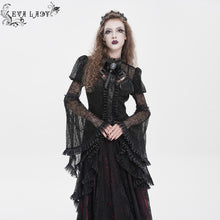 Load image into Gallery viewer, ESHT01901 Stand-Collar Gothic Lace Shirt with Irregular Dot Pattern
