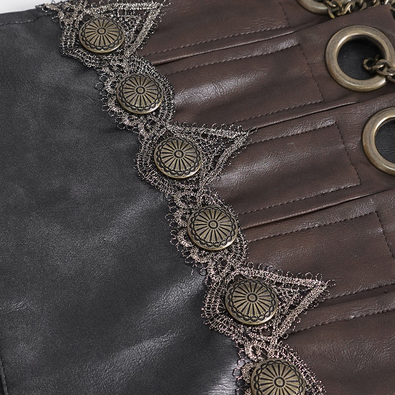 AS185 Steampunk brush-off leather men corset – Devil Fashion