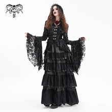 Load image into Gallery viewer, CT246 Gothic Women Flared Sleeves Tie-dyed flocked hooded cardigan jacket
