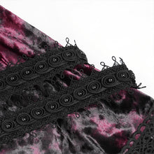 Load image into Gallery viewer, SKT25102 Red Heart-Patterned Corduroy &amp; Velvet Patchwork Gothic Mini Skirt

