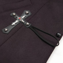 Load image into Gallery viewer, ECT016 thick warm gothic fur Black and red gradient nylon wool long coat
