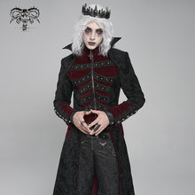 Load image into Gallery viewer, CT27002 Gothic pattern velvet long coat with multiple straps at the center front
