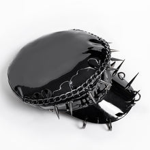 Load image into Gallery viewer, AS293 Punk-Style Spiked Patent Leather Military Cap
