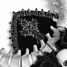Load image into Gallery viewer, AS305 Halloween Antler and Antelope Horn Headband with Rose and Crescent Moon Accents
