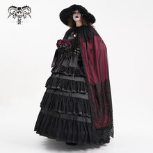Load image into Gallery viewer, CA04502 Red Women Gothic Lace Hooded Cloak
