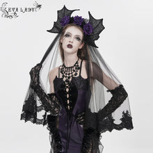 Load image into Gallery viewer, EAS039 Bat-Wing Headband with Long Veil
