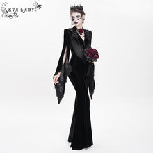 Load image into Gallery viewer, ECT02201 Slim-fit velvet long coat with slit sleeves
