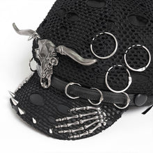 Load image into Gallery viewer, AS275 Distressed Mesh Flat-Brimmed Octagonal Cap
