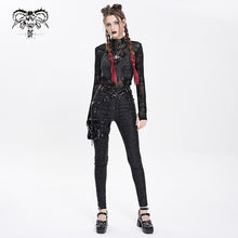 Load image into Gallery viewer, PT280 Stretch snake-print woven punk trousers
