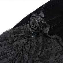 Load image into Gallery viewer, ESKT06501 Gothic velvet dress with fur collar

